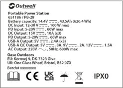 Outwell Akira 600 Power Station Draagbare Lithiumaccu -Buitenuitrusting 1069 1900 ce4a61b9 65c9 4b89 83ec e47ef4f1cad0 1280x960