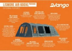 Vango Lismore Air 600XL Opblaasbare Tunneltent - 5 Persoons - Groen -Buitenuitrusting 1900 1783 lismore air 600xl package 3