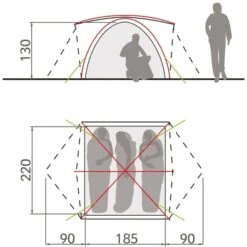 Vaude Campo Grande Koepeltent - 3-4 Persoons - Groen -Buitenuitrusting 1900 1883 14225 g 5