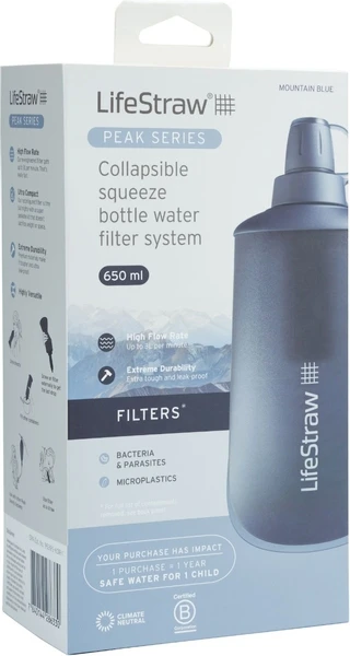 Lifestraw Peak Opvouwbare Waterfilter Fles - 650 Ml - Blauw 7 Lifestraw Peak Opvouwbare Waterfilter Fles - 650 Ml - Blauw - Afbeelding 7