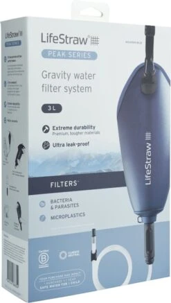 Lifestraw Peak Gravity Bag Waterfilter - 3 Liter - Blauw -Buitenuitrusting 1900 1900 00104070 06