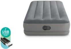 Intex Prestige Mid-Rise Luchtbed - Eenpersoons - Ingebouwde Elektrische Pomp -Buitenuitrusting 833 1200 intex twin prestige mid rise luchtbed 1 persoons 1