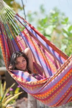 La Siesta Carolina 2 Persoons Hangmat - Flowers -Buitenuitrusting 900 598 cah16 2 carolina flowers cotton double classic hammock image 05