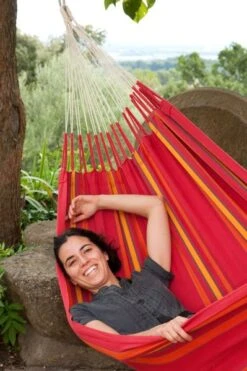 La Siesta Currambera 2 Persoons Hangmat - Cherry -Buitenuitrusting 900 598 cuh16 2 currambera cherry cotton double classic hammock image 05