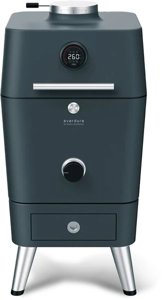 Everdure 4K Houtskool Barbecue Met Beschermhoes - Antraciet/blauw 1 Everdure 4K Houtskool Barbecue Met Beschermhoes - Antraciet/blauw