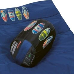 Polydaun Beach House Junior Kinderslaapzak - Surfbord -Buitenuitrusting beach house surf detail