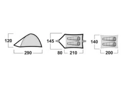 Husky Bizam Koepeltent - 2+ Persoons -Buitenuitrusting bizam afmetingen