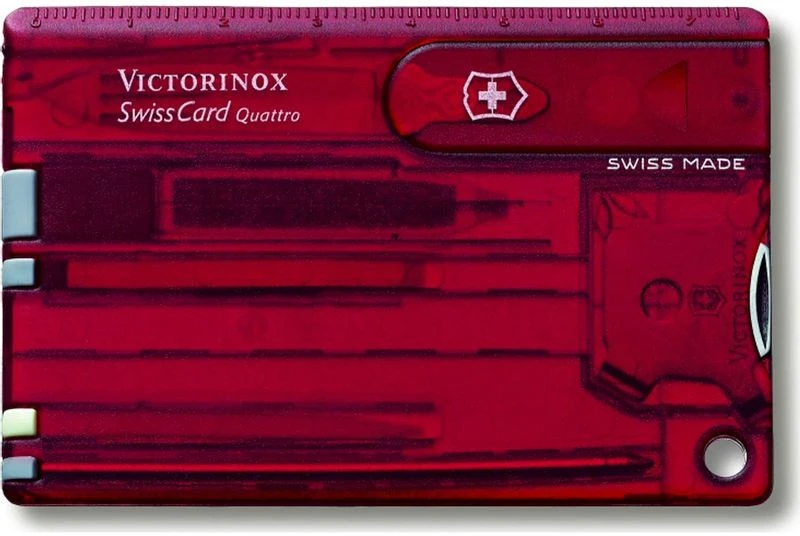Victorinox SwissCard Quattro Multitool - Transparant Rood 1 Victorinox SwissCard Quattro Multitool - Transparant Rood